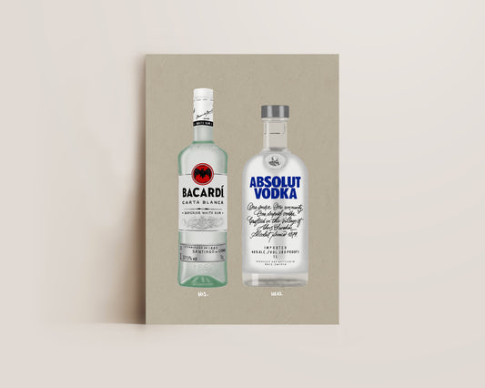 Bacardi Rum & Absolut Vodka Print