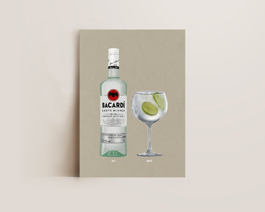 Bacardi Rum & G&T Print