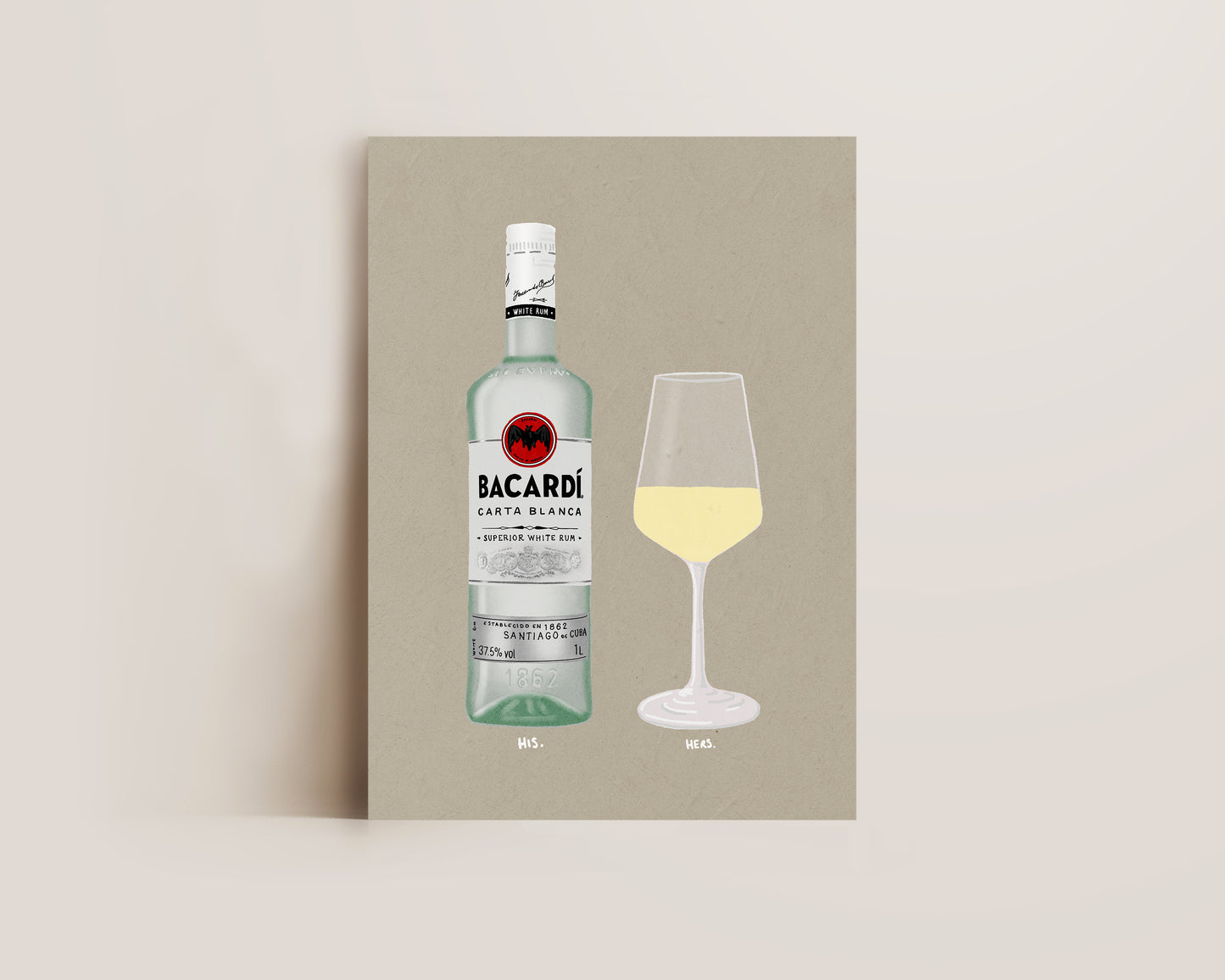 Bacardi Rum & White Wine Print