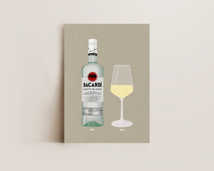 Bacardi Rum & White Wine Print