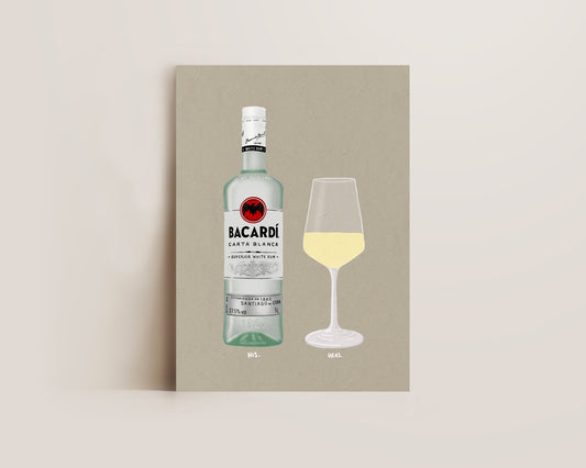 Bacardi Rum & White Wine Print