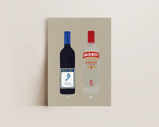 Barefoot Merlot & Smirnoff Vodka Print