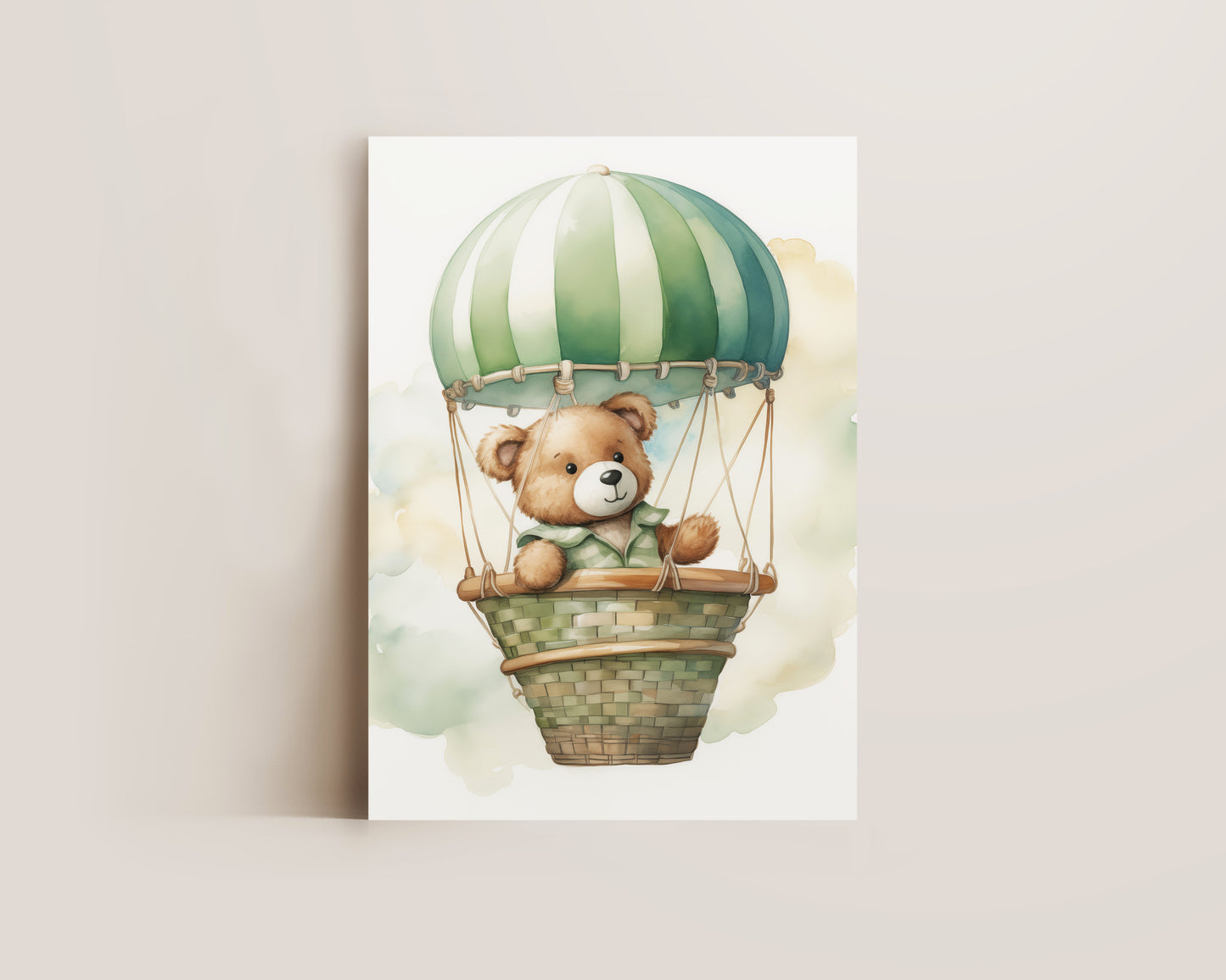 Bear In Hot Air Balloon Print