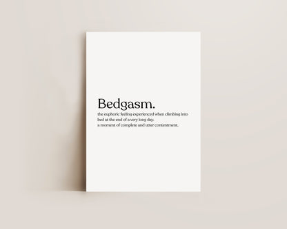 Bedgasm Definition Print