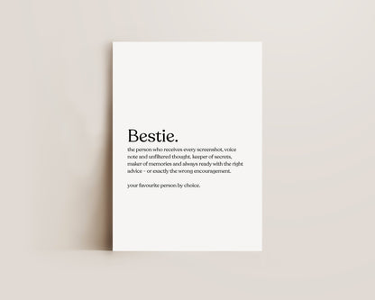 Bestie Definition Print