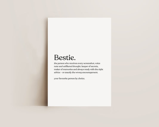 Bestie Definition Print