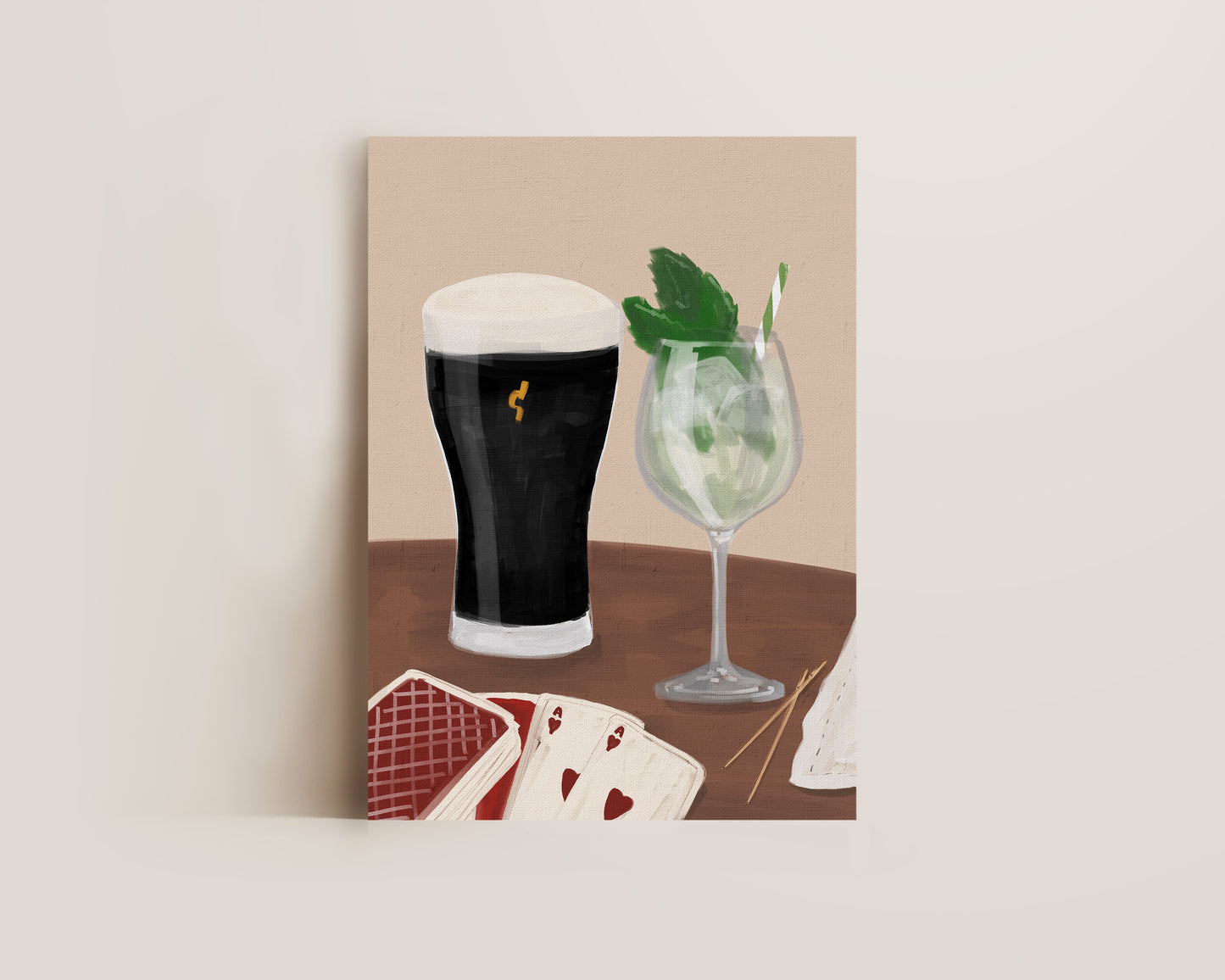 Black Stout & Hugo Spritz Date Night Print