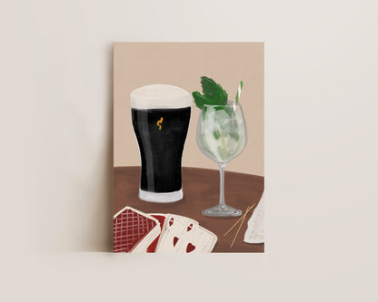 Black Stout & Hugo Spritz Date Night Print
