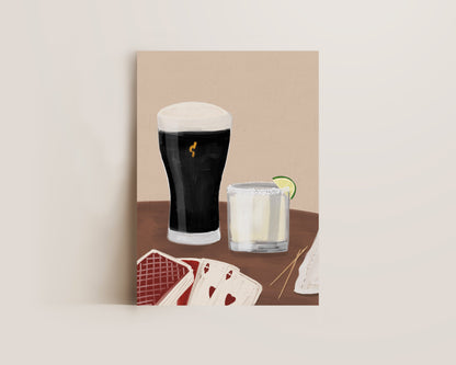 Black Stout & Margarita Date Night Print