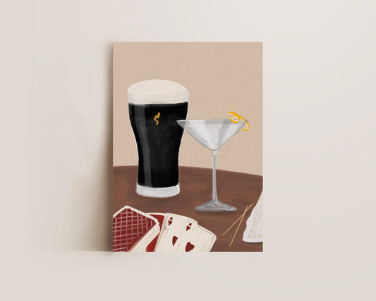 Black Stout & Martini Date Night Print