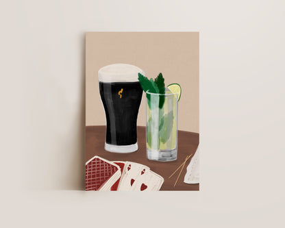 Black Stout & Mojito Date Night Print