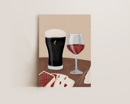 Black Stout & Red Wine Date Night Print