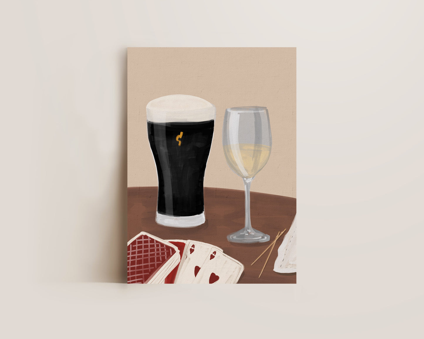 Black Stout & White Wine Date Night Print