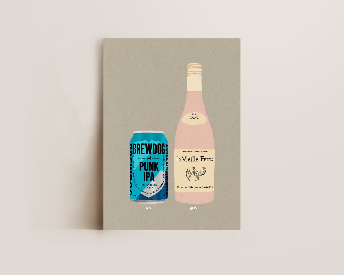 BrewDog & Chicken Wine Print