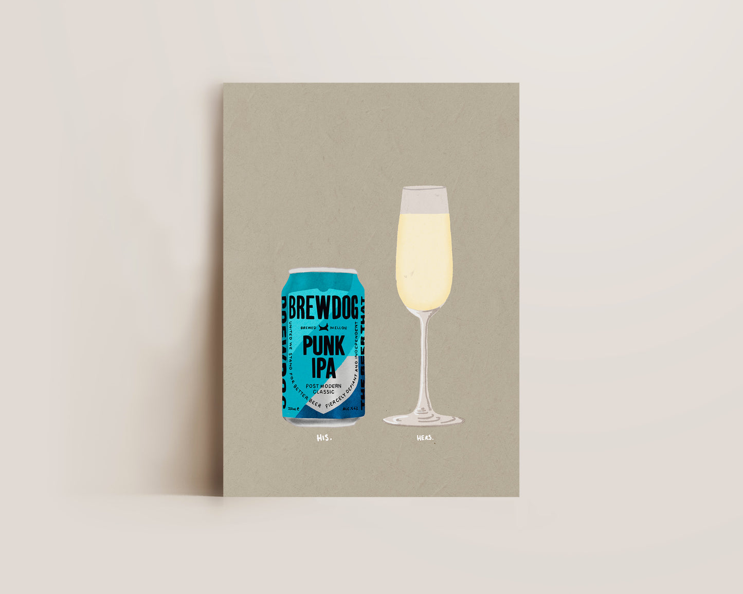 BrewDog & Prosecco Glass Print