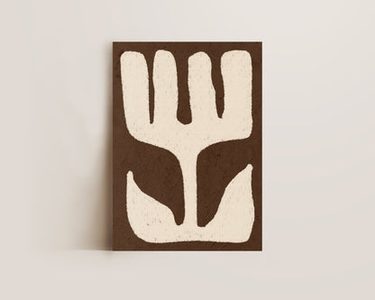 Flower On Brown Oil Pastel