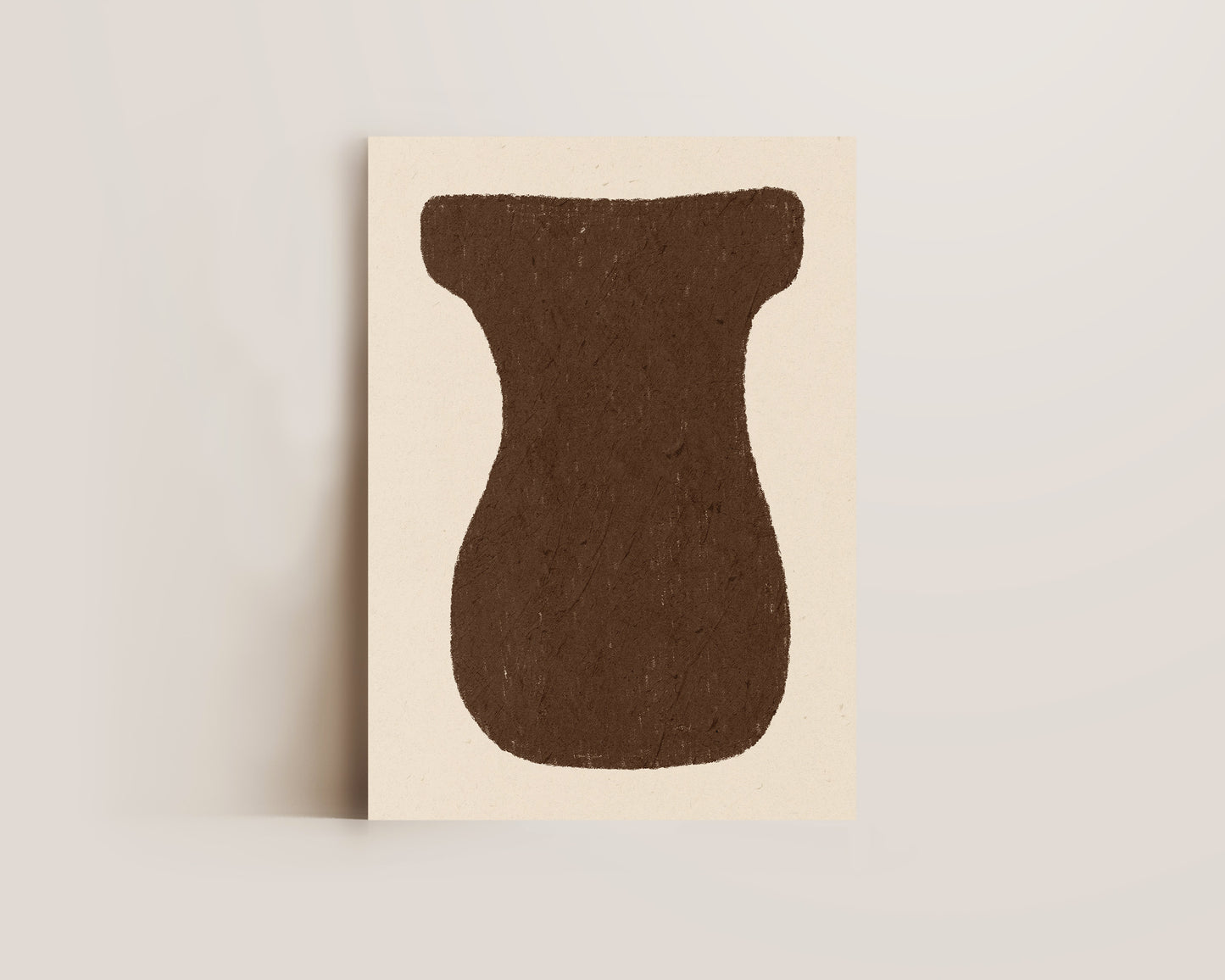 Abstract Brown Vase Oil Pastel