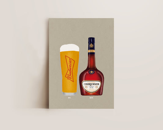 Budweiser Pint & Courvoisier Print