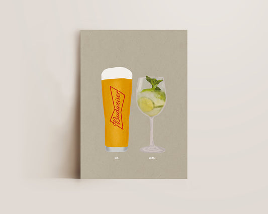 Budweiser Pint & Hugo Spritz Print