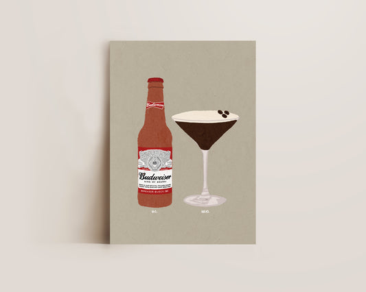 Budweiser & Espresso Martini Print