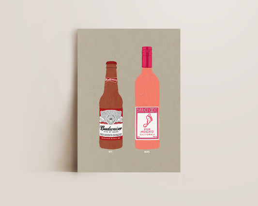 Budweiser & Pink Moscato Print