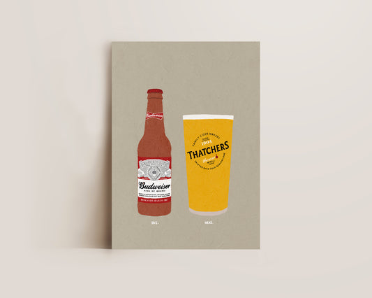 Budweiser & Thatchers Print