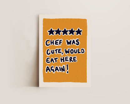 Chef Was Cute Yellow Print
