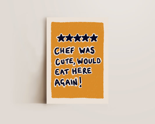 Chef Was Cute Yellow Print
