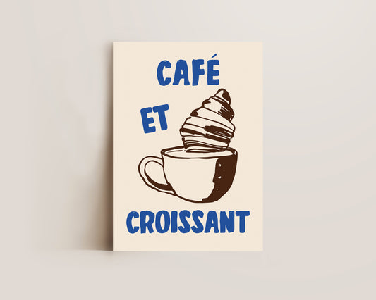 Cafe Et Croissant Print