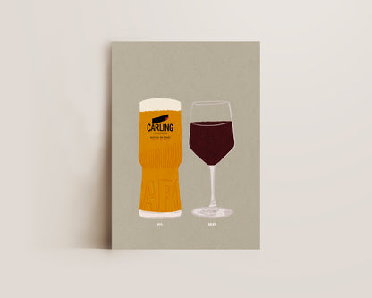 Carling & Red Wine Print