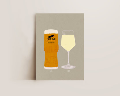 Carling & White Wine Print