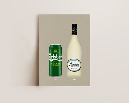 Carlsberg Can & Lambrini Print