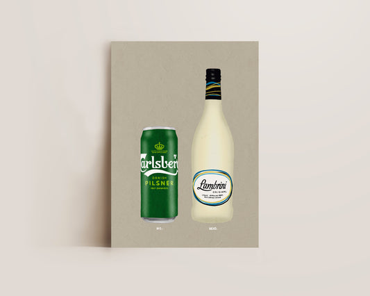 Carlsberg Can & Lambrini Print