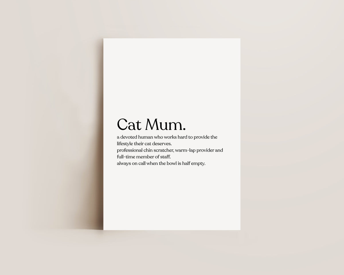 Cat Mum Definition Print