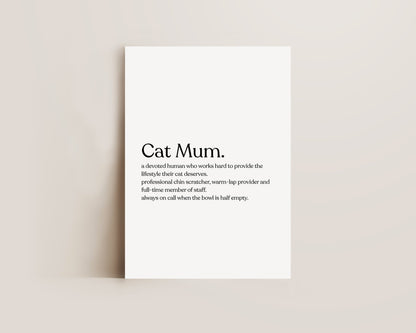 Cat Mum Definition Print
