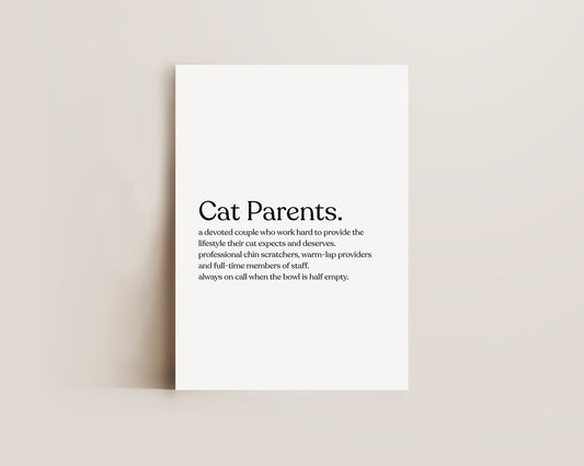 Cat Parents Definition Print