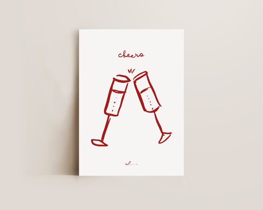 Red Cheers Print