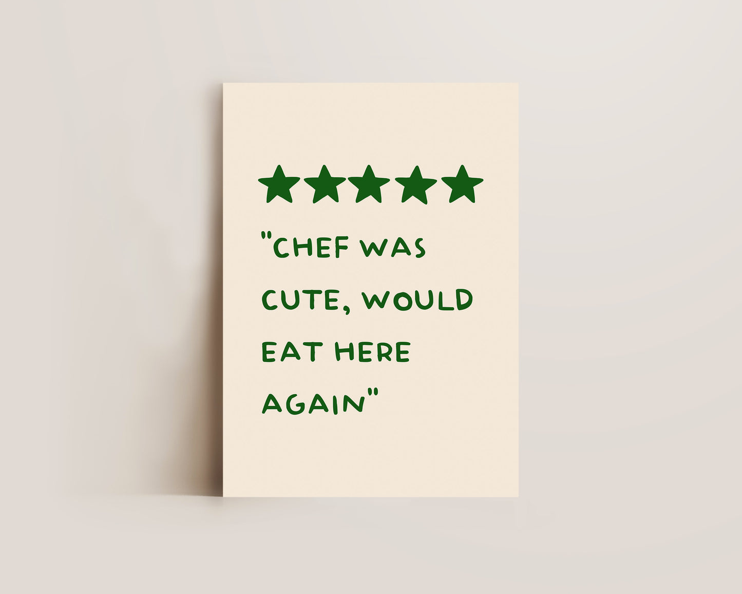 Chef Was Cute Print In Green