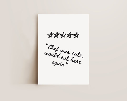Chef Was Cute Wall Art Print