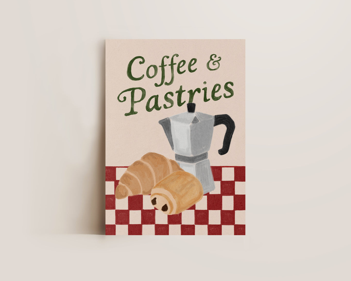 Coffees & Pastries Green Print