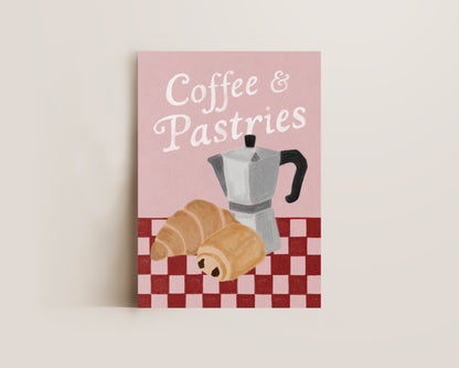 Coffees & Pastries Pink Print