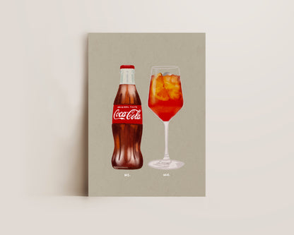 Coke Bottle & Aperol Spritz Print