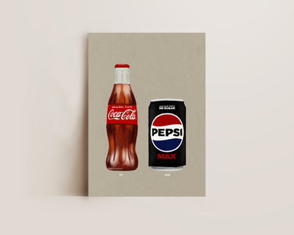 Coke Bottle & Pepsi Max Print