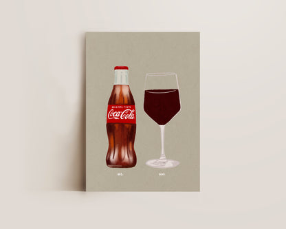 Coke Bottle & Red Wine Print