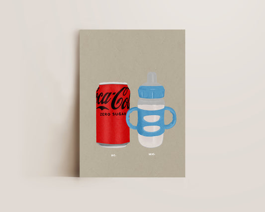 Coke Zero & Babies Bottle Print