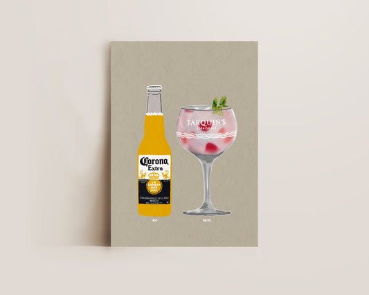 Corona & Tarquin's Gin Print
