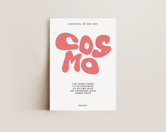 Cosmopolitan Recipe Wall Art Print