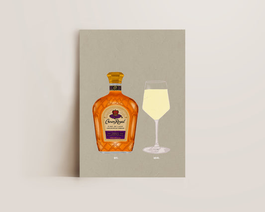 Crown Royal & White Wine Print