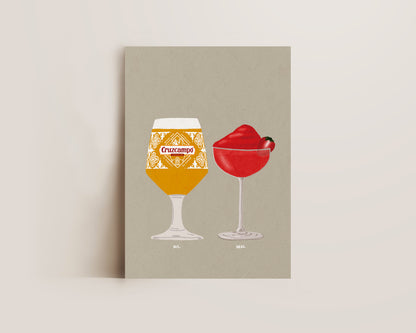 Cruzcampo & Frozen Strawberry Daiquiri Print