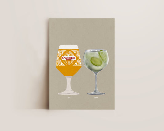Cruzcampo & Gin Lemonade Lime Print